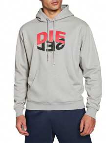 Men's Casual Letter Print Pocket Hoodie - Grey - View 1