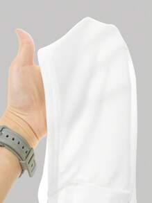 SHEIN Girlism Everyday Semi-Sheer White Tank Top With Plant Detail And Short Asymmetrical Design White Top White Tops Halter Top White Halter Top Cowl Neck Top - White - View 5