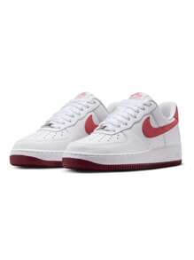 Nike Air Force 1 '07 Women's Sneakers White/Adobe-Team Red-Dragon Red FQ7626-100 - Blanco/Adobe-Equipo Rojo-Dragón Rojo - Ver 2