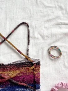 Soleia 复古休闲渐变棕色吊带背心露背系带针织毛衣上衣 - 彩色 - 查看 3