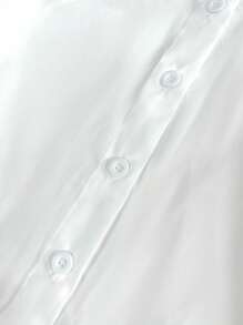 INAWLY Plus Size Simple & Fashionable Casual Daily Dress - White - View 3