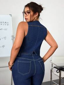 SHEIN ICON New Design Denim Jacket, Summer - Blue - View 2