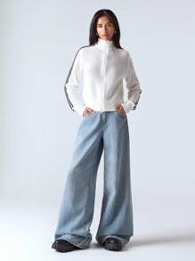 LYSMO 女士休闲宽松长袖拉链开衫，时尚百搭