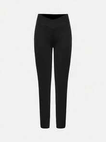 SHEIN Girlism Pacote com 4 leggings pretas para meninas adolescentes, calças de camada de base confortáveis e casuais versáteis, compre 1 e leve 3 - Preto - Ver 6