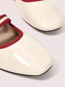 CUCCOO DOLLMOD Women's New Apricot Color Block Sweet & Mary Jane Flats - Apricot - View 7