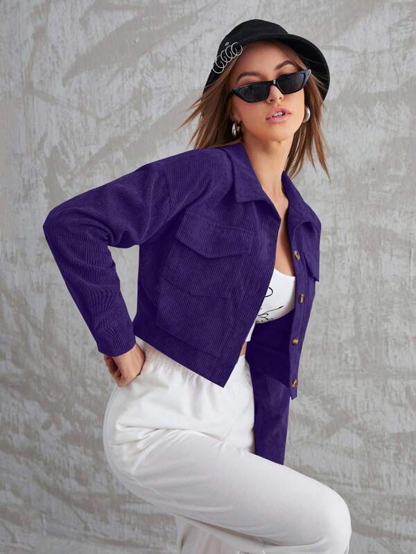 Mulvari Chaqueta casual acolchada con botones delanteros lisos de manga larga (Acolchada, Chaqueta compuesta)