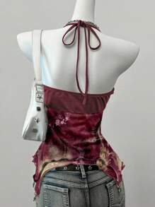 SHEIN EZwear 女式休闲简约 GRUNGE Y2K 佩斯利印花吊带背心 - 彩色 - 查看 2