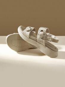 CUCCOO EASI Women's 2025 New Summer Casual Sports Sandals, Rhinestone Decor Soft Bottom Thick Sole Sandals