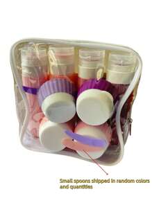SHEIN 4 Pcs Travel Bottles For Toiletries, 3oz Leak Proof Travel Bottles, Silicone Squeezable Containers, Travel Accessories Refillable Bottles With Toiletry Bag Home Bathroom Decor Summer