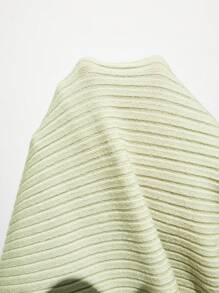 Maija Women's Solid Color Ribbed Sleeveless Casual Knit Top Asymmetrical Neck Top One Sleeve Top Ribbed Top Summer Tops,Vacation,Fall - Green - View 8
