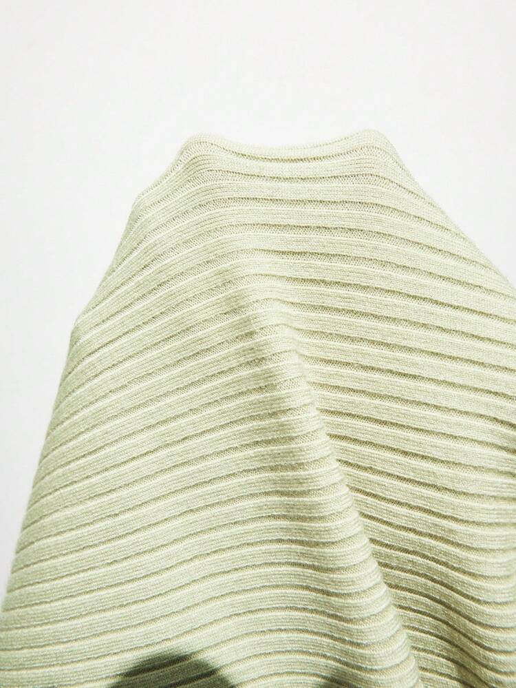 SHEIN Maija Blusa de punto de unicolor sin mangas con cuello asimétrico, top de una manga, top acanalado, blusas de verano, vacaciones, otoño