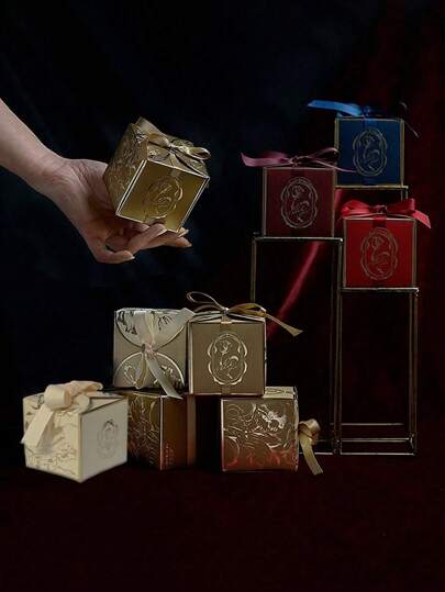 10 件/包豪华金箔盒，派对礼品婚礼装饰