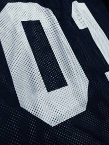 Manfinity Sporsity Plus Size Men Mesh Fabric Polo T-Shirt With V-Neck Jerseyblack Jerseyfootball Jerseysports Jersey