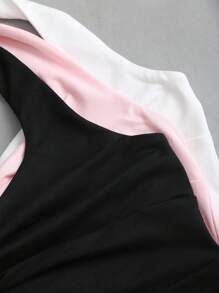 Sweetra Y2K 性感扭纹露背褶皱短款背心，百搭简约 - 彩色 - 查看 3