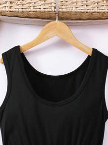 Tween Girls' Fashionable Summer Sleeveless Romper - Black - View 3