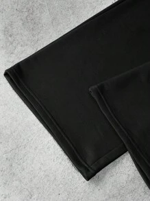 Manfinity Roughcore Men's Casual Versatile Drawstring Double Waist Sweatpants - Black - View 4