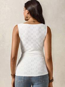 Boho Mama Maternity Summer Casual Solid Color Textured Tank Top