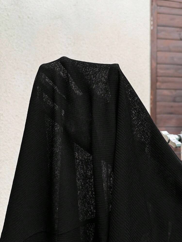 Women's Casual Solid Color Batwing Lightweight Semi-Sheer Cover-Up Jacket Fall Autumn Going Out Black Summer Open Front Jacket