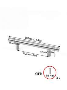 1/4 件银色不锈钢橱柜拉手，现代厨房和浴室橱柜抽屉门五金替换拉手 - 銀色 - 查看 11