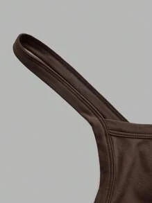 SHEIN EZwear 3 件装女式紧身衣（黑色、白色和棕色）无袖紧身衣，休闲装，夏季 - 彩色 - 查看 7