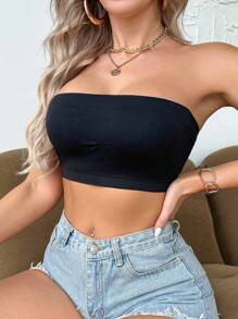 SHEIN 女士浪漫无肩带单肩可拆卸衬垫文胸