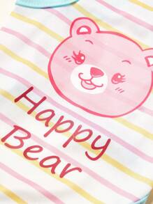 PETSIN 2 件套宠物猫狗通用彩色泰迪熊可爱卡通时尚印花休闲舒适透气狗背心 - 彩色 - 查看 8