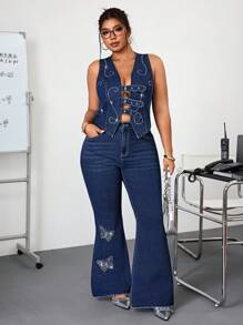 SHEIN ICON New Design Denim Jacket, Summer - Blue - View 6