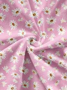 Soleia 2 件套女士粉色花卉雏菊印花套装，适合夏季 - 粉色 - 查看 7