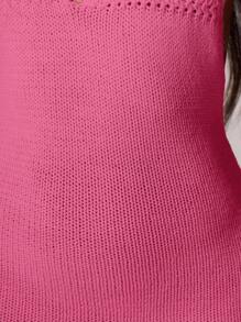 MUSERA 吊带露背钩针针织修身连衣裙，适合伊比沙岛度假、春夏节日、海滩穿着，浪漫优雅，生日派对罩衫，时尚别致 - 粉色 - 查看 6