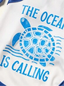 PETSIN 2pc Pet Cat Dog Universal Turtle Cartoon Print Summer Vacation Style Casual Comfortable Breathable Dog Vest - Multicolor - View 6