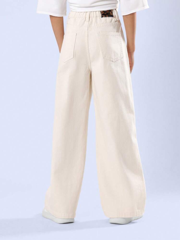 Modern High-Rise Wide-Leg Casual Classic Everyday Relaxed Denim Pants