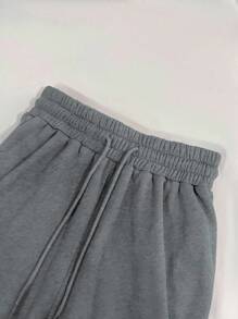 INAWLY 女式 V 领镂空无袖上衣和短裤两件套，休闲 - 灰色 - 查看 5