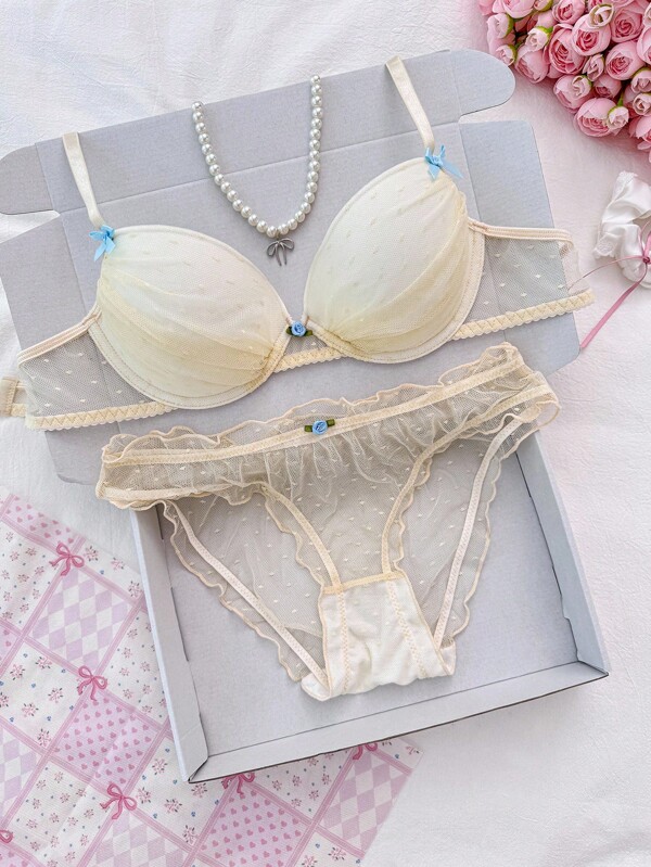 PetitDoll Set de 2 piezas de lencería dulce y linda para mujer