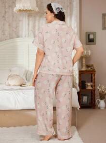 CottageSlumber CottageSlumber Plus Size Romantic Daisy Floral Print Top & Pants Pajama Set