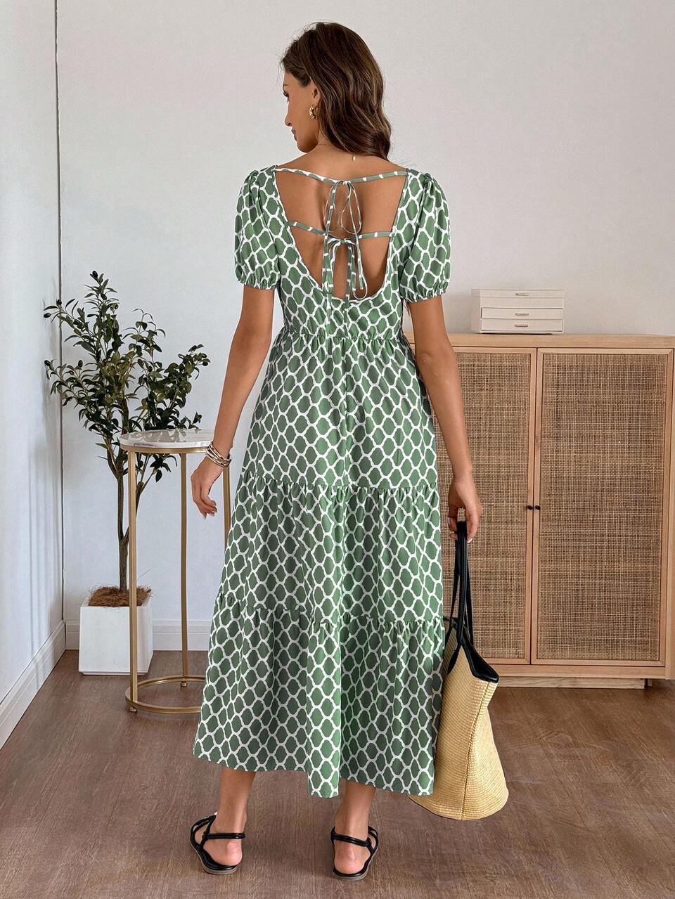 Women Floral Print Sleeveless Casual Vacation Dress