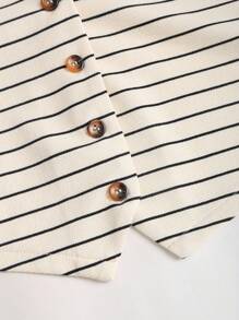 Sweetra Women's Retro Elegant V-Neck Backless Contrast Striped Sleeveless Vest Top