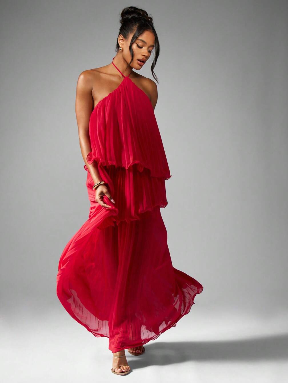 elegant dress for christmas Blushing Elegance: Lady Christmas Party Dress with Big Bow Detail  Canary  Houze