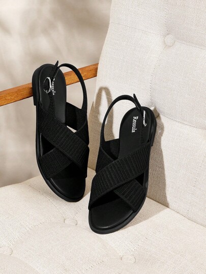 Ressula Sandálias rasteiras femininas confortáveis e modernas