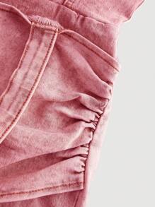 SHEIN MOD Bộ đồ liền thân denim ôm vừa vặn gợi cảm có thiết kế khóa kéo phía sau - Hồng - Xem 4