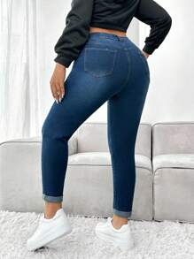 Firerie Plus Jean Skinny Déchiré Ourlet Roulé
