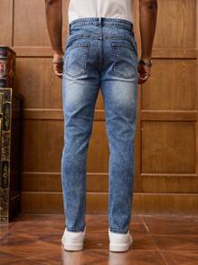 Manfinity Homme Große Größen Zerrissene Skinny Jeans für Herren