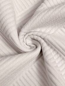 SHEIN LUNE Fashionable Casual Jacquard Knitted Khaki Jacket, Suitable For Commuting In Fall/Winter - Khaki - View 6