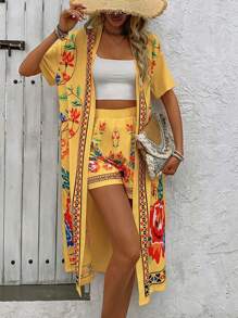 Breezaya 女士日常两件套服装 - 黃色 - 查看 4