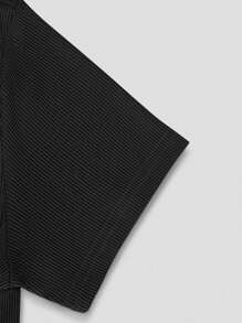 INAWLY Women Solid Color Short Sleeve Jumpsuit - Black - View 6