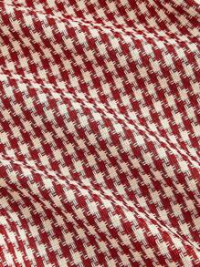 SHEIN MOD 红色格子口袋装饰学院风长裤