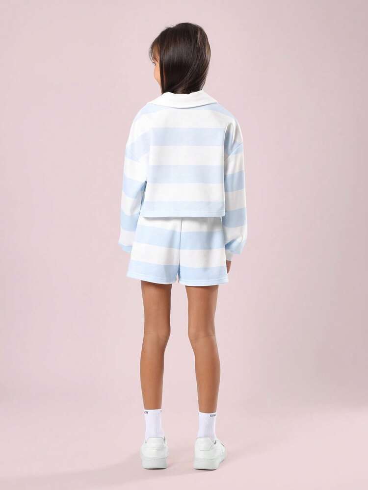 Casual Striped Wear Polo Co-Ords