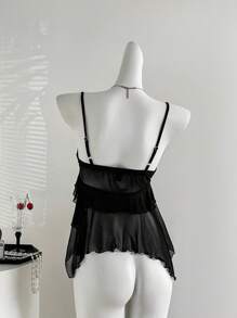 Sweetra Y2K 性感荷叶边不对称吊带背心