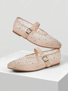 MOTF PREMIUM GIÀY BALLET CÓ CHI TIẾT ĐÁ THỦY TINH - Màu be - Xem 9