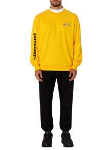 Diesel Men's Crew Neck Long Sleeve Casual Loose Pullover Sweatshirt - Yellow - View 3