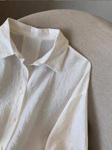 INAWLY Women's Fashionable Loose Thin Open Back Tie Cuff Long Sleeve Plus Size Blouse, Spring/Summer